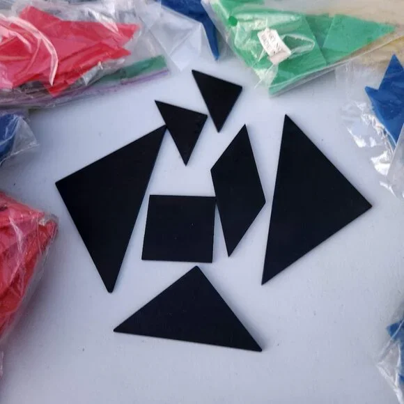 Vintage Tangoes Pattern Puzzle Game Chinese Patterns Tangram Puzzles CLASSROOM